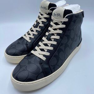Coach Clip High Top Womens Size 9.5 D Charcoal / Black BNIB